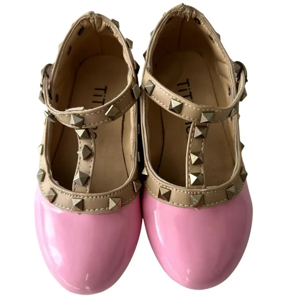 TitiShoe Girls Pint Size 27 Studded With Strap Very Good Condition